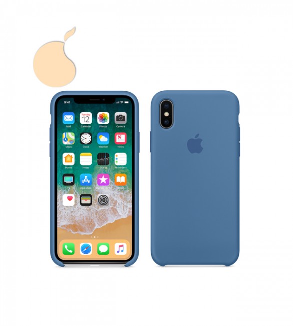 Силиконовый чехол Apple Silicone Case iPhone X DENIM BLUE