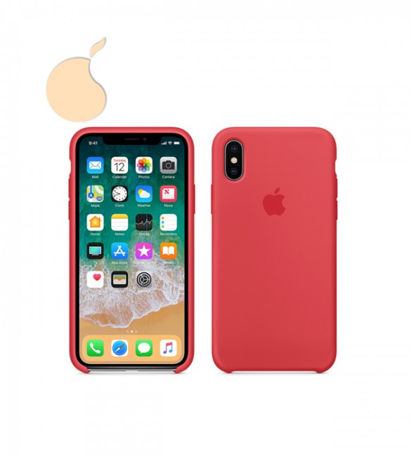 Силиконовый чехол Apple Silicone Case iPhone X RED RASPBERRY