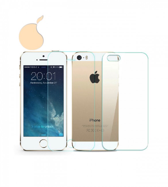 Защитное стекло iPhone 5 / 5S (2в1)